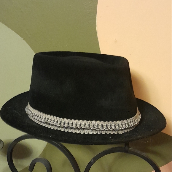 Vintage Berg Fedora Hat. Black velour, Large - Picture 2 of 9